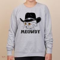 Meowdy Funny Howdy Cat Dad Joke Gift Women's Sweatshirt thumb 0