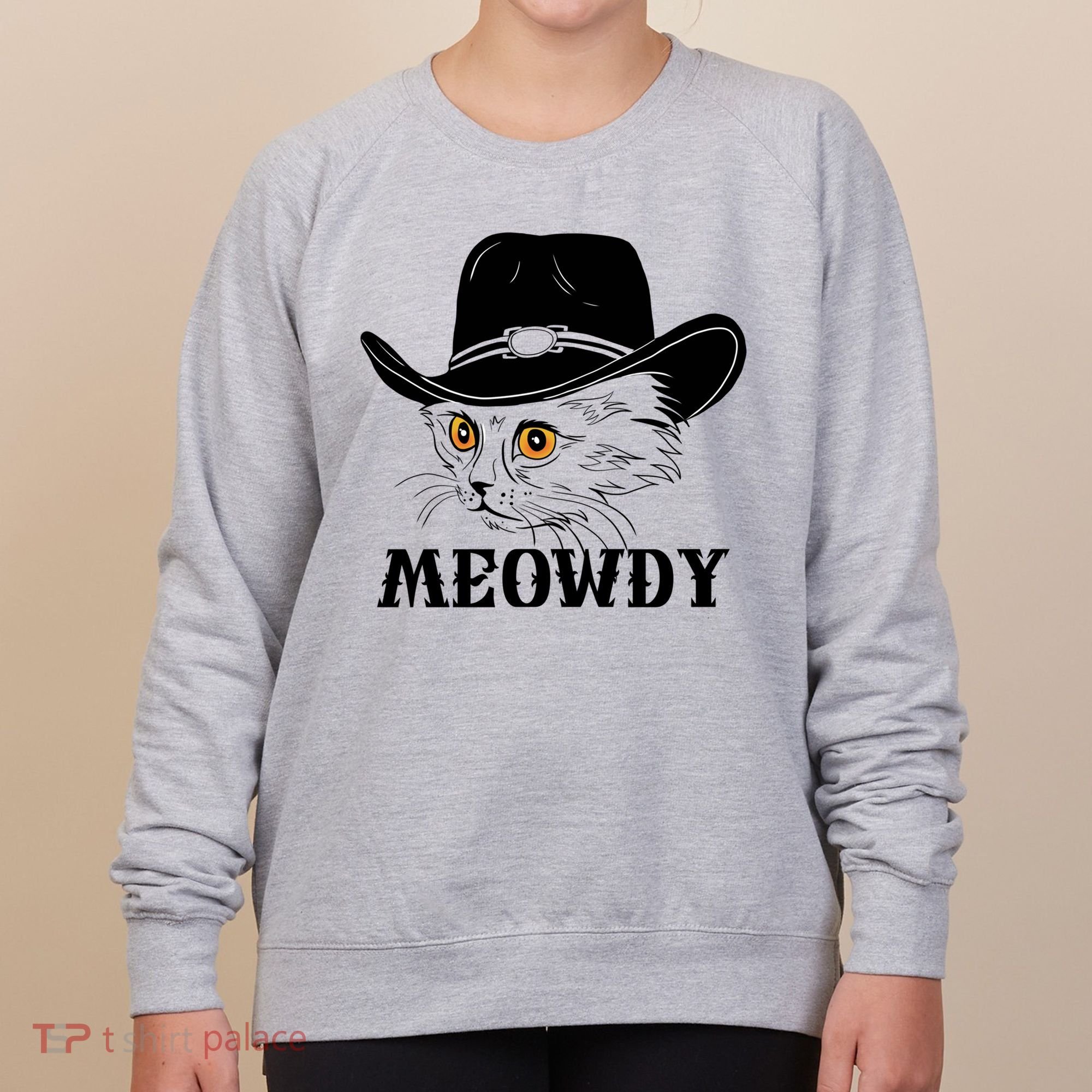 Meowdy Funny Howdy Cat Dad Joke Gift Women's Sweatshirt