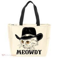 Meowdy Funny Howdy Cat Dad Joke Gift Tote Bag thumb 0