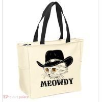Meowdy Funny Howdy Cat Dad Joke Gift Tote Bag thumb 2