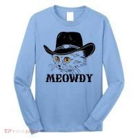Meowdy Funny Howdy Cat Dad Joke Gift Long Sleeve Shirt thumb 0