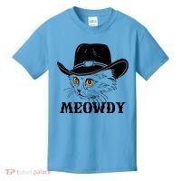 Meowdy Funny Howdy Cat Dad Joke Gift Kids T-Shirt thumb 0