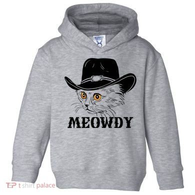 Meowdy Funny Howdy Cat Dad Joke Gift Toddler Hoodie