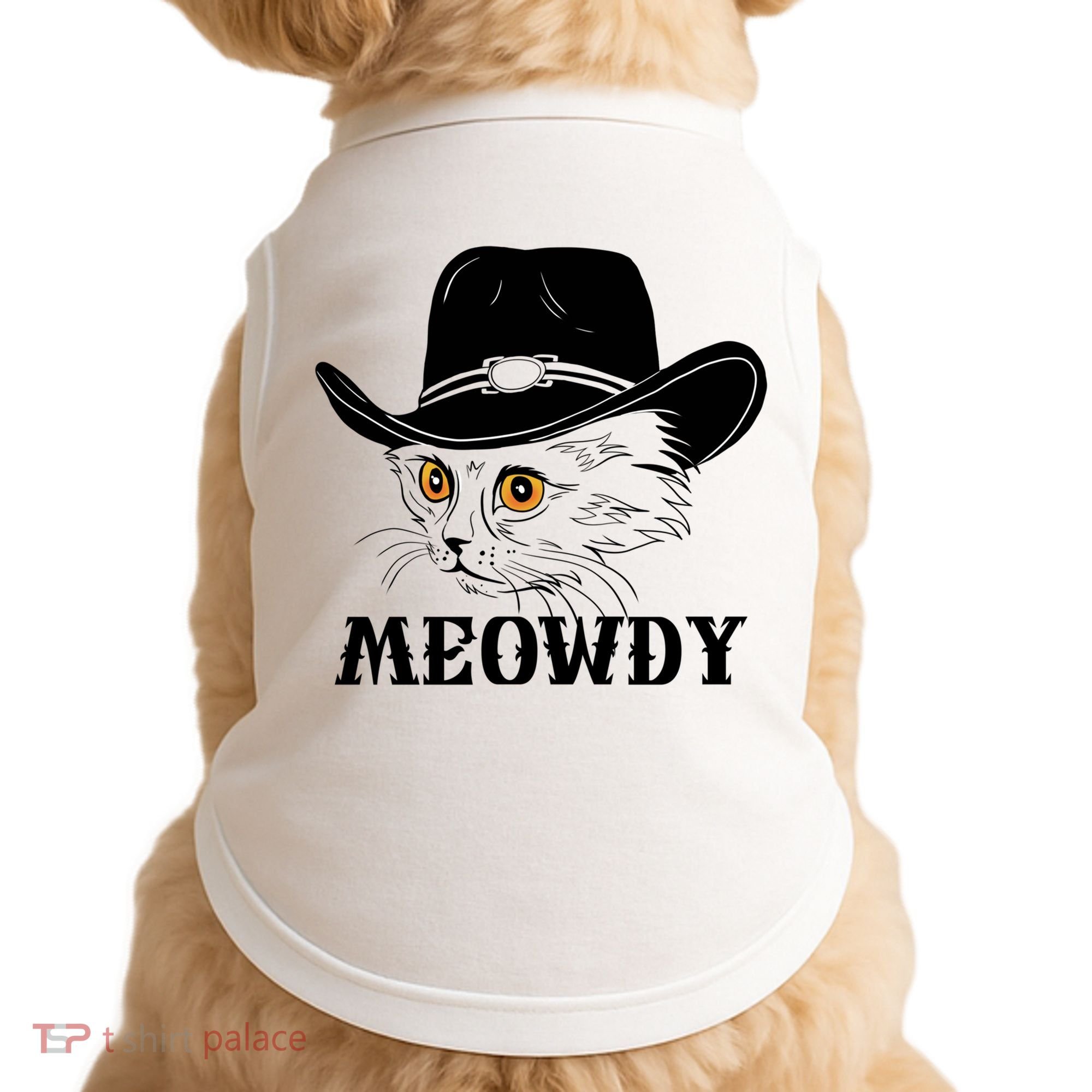 Meowdy Funny Howdy Cat Dad Joke Gift Doggie Tank