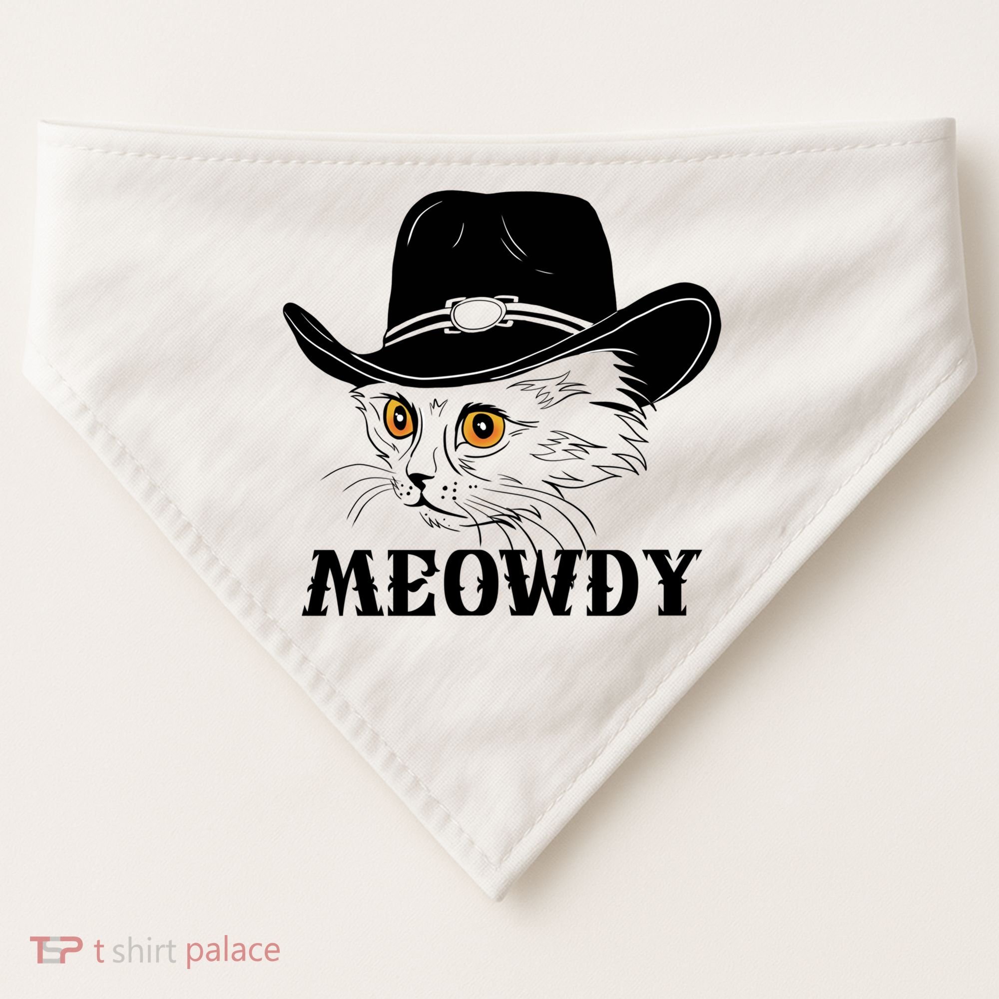 Meowdy Funny Howdy Cat Dad Joke Gift USA-Made Doggie Bandana