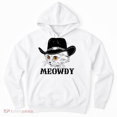 Meowdy Funny Howdy Cat Dad Joke Gift Hoodie