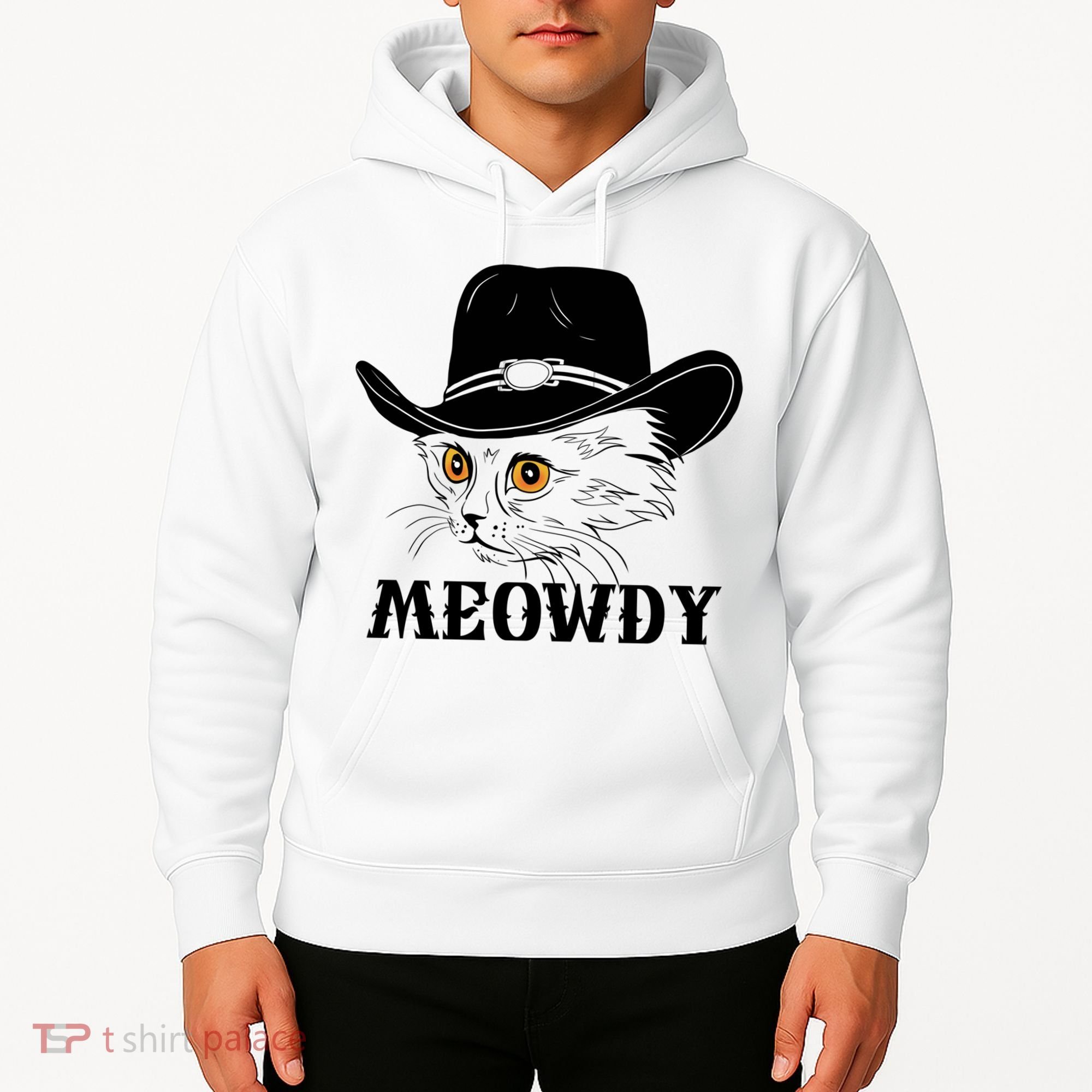 Meowdy Funny Howdy Cat Dad Joke Gift Hoodie