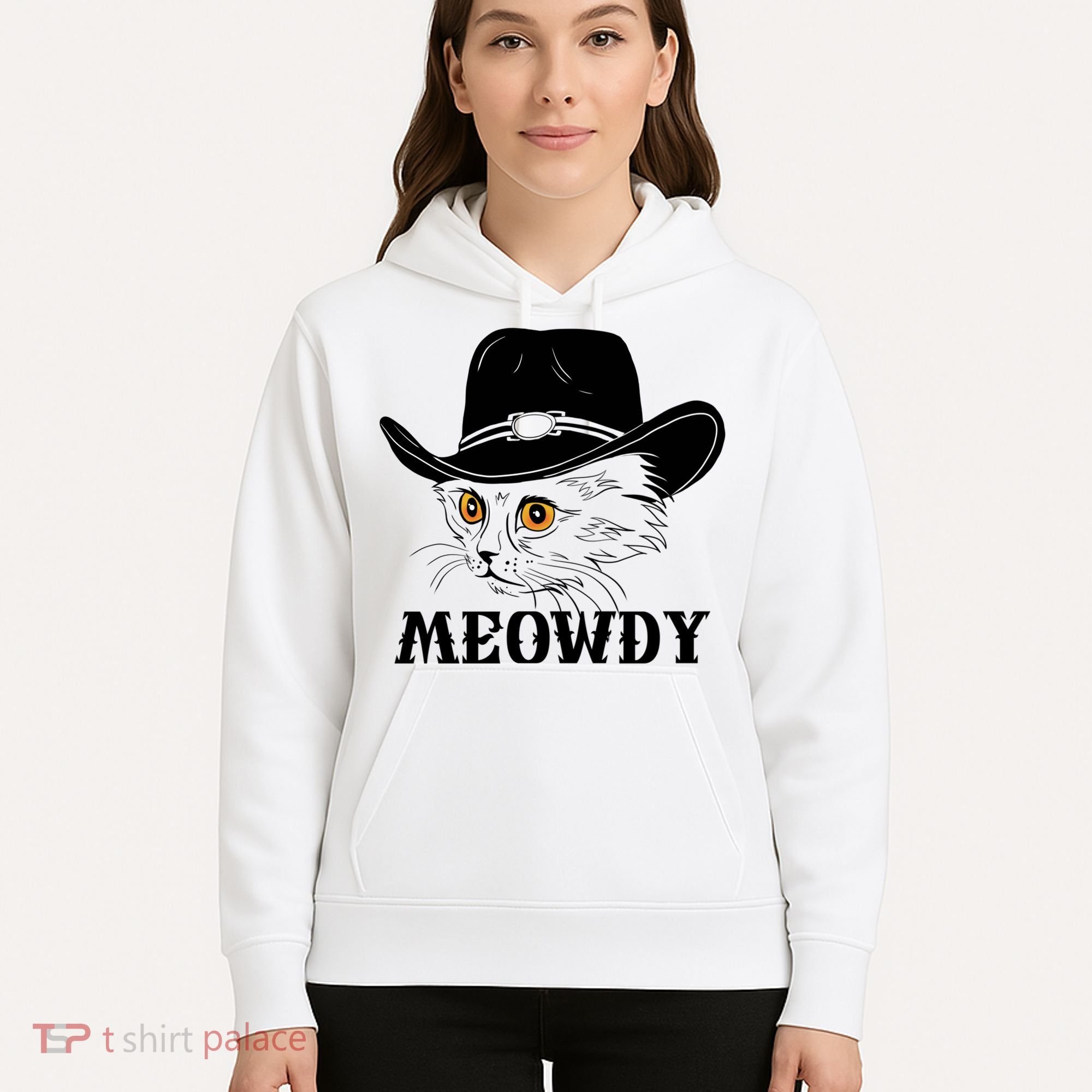 Meowdy Funny Howdy Cat Dad Joke Gift Hoodie