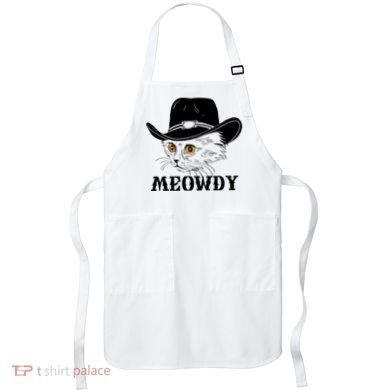 Meowdy Funny Howdy Cat Dad Joke Gift Apron