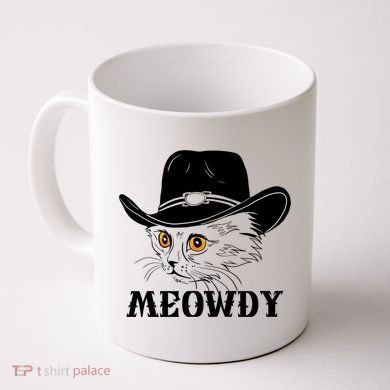 Meowdy Funny Howdy Cat Dad Joke Gift Coffee Mug