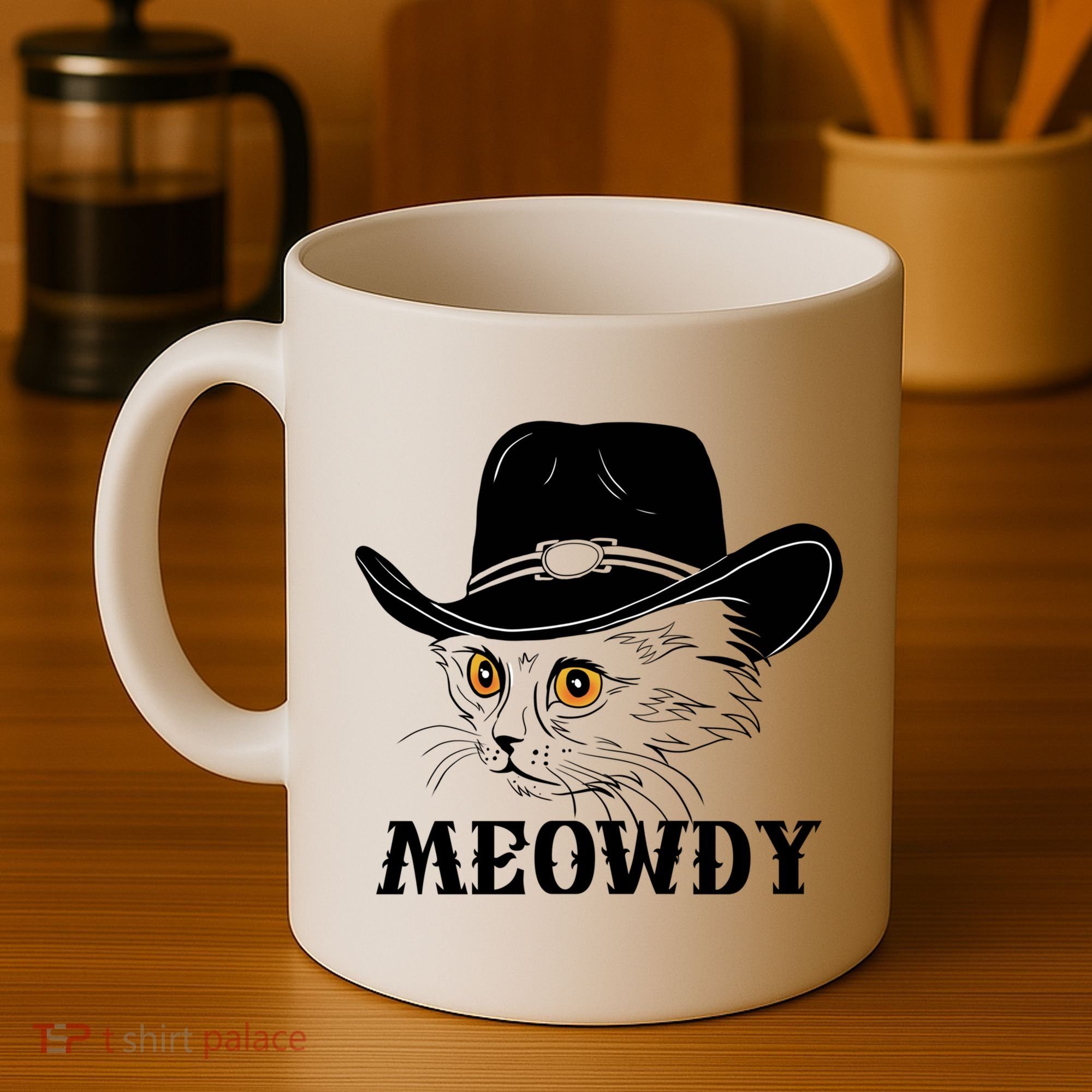 Meowdy Funny Howdy Cat Dad Joke Gift Coffee Mug
