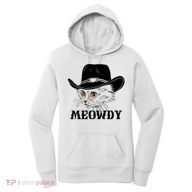 Meowdy Funny Howdy Cat Dad Joke Gift Women's Hoodie