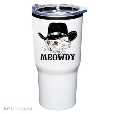 Meowdy Funny Howdy Cat Dad Joke Gift Tumbler
