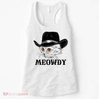 Meowdy Funny Howdy Cat Dad Joke Gift Women's Tank Top thumb 0