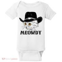 Meowdy Funny Howdy Cat Dad Joke Gift Baby Bodysuit thumb 0