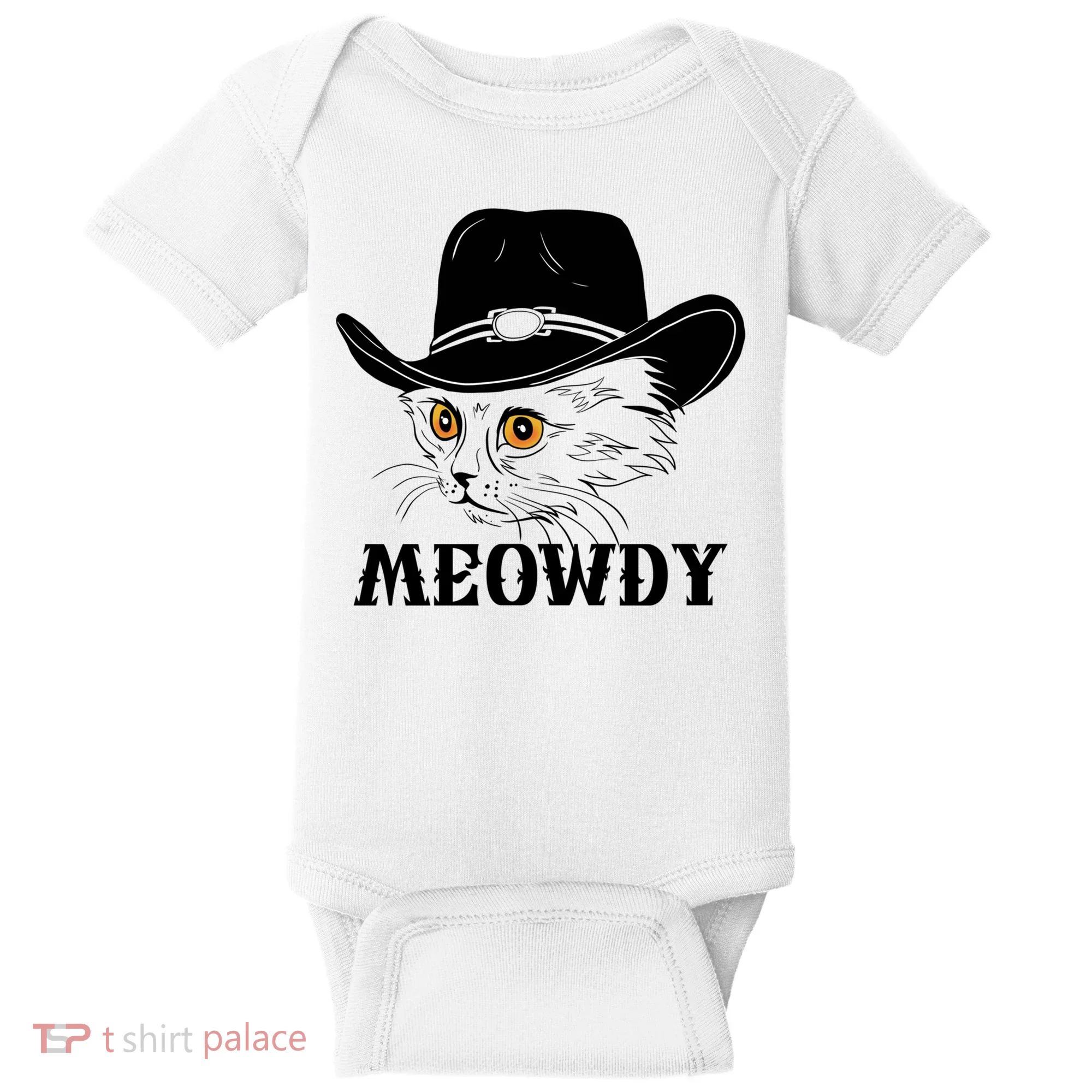 Meowdy Funny Howdy Cat Dad Joke Gift Baby Bodysuit