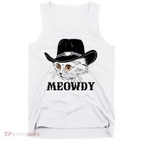 Meowdy Funny Howdy Cat Dad Joke Gift Tank Top thumb 0