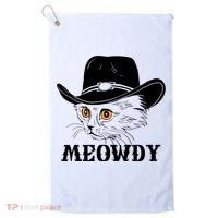 Meowdy Funny Howdy Cat Dad Joke Gift Golf Towel thumb 0