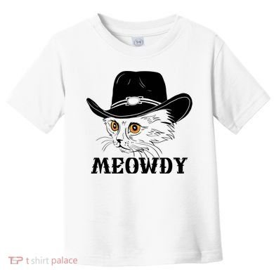 Meowdy Funny Howdy Cat Dad Joke Gift Toddler T-Shirt