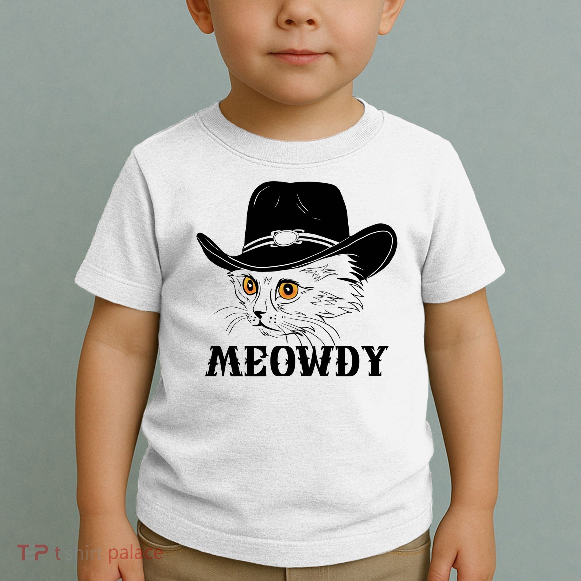 Meowdy Funny Howdy Cat Dad Joke Gift Toddler T-Shirt