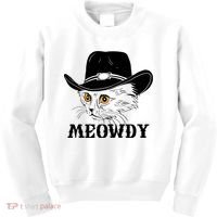 Meowdy Funny Howdy Cat Dad Joke Gift Kids Sweatshirt thumb 0