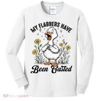 My Flabbers Have Been Gasted – Funny Sarcastic Goose Humor  Kids Long Sleeve Shirt thumb 0