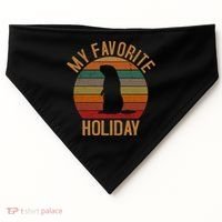 My Favorite Holiday Groundhog Day USA-Made Doggie Bandana thumb 0