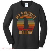 My Favorite Holiday Groundhog Day Kids Long Sleeve Shirt thumb 0