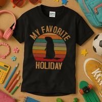 My Favorite Holiday Groundhog Day Kids T-Shirt thumb 3