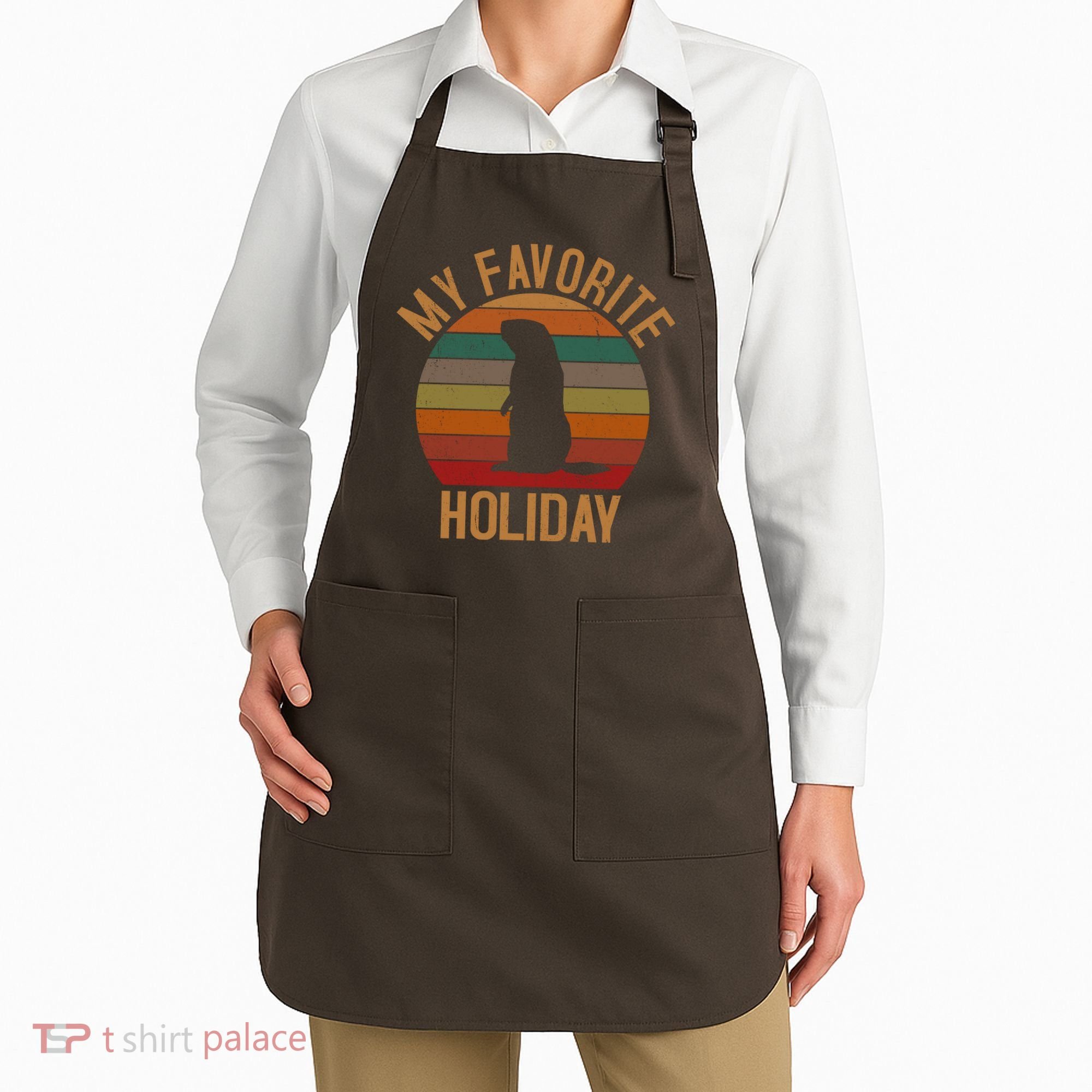 My Favorite Holiday Groundhog Day Apron