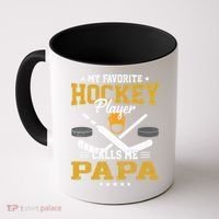My Favorite Hockey Player Calls Me Papa Gift Coffee Mug thumb 0