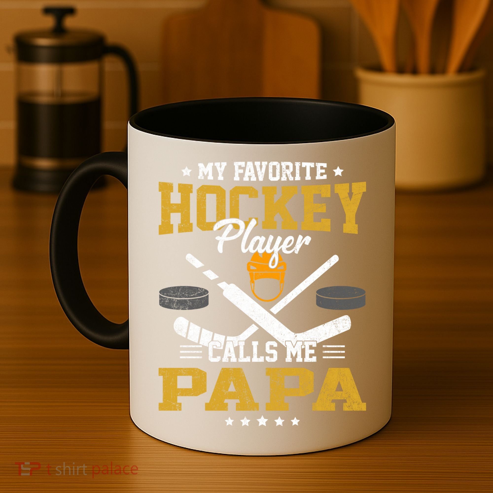 My Favorite Hockey Player Calls Me Papa Gift Coffee Mug