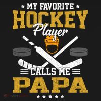 My Favorite Hockey Player Calls Me Papa Gift Ornament thumb 1