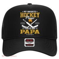 My Favorite Hockey Player Calls Me Papa Gift Hat thumb 0