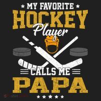 My Favorite Hockey Player Calls Me Papa Gift Hat thumb 2