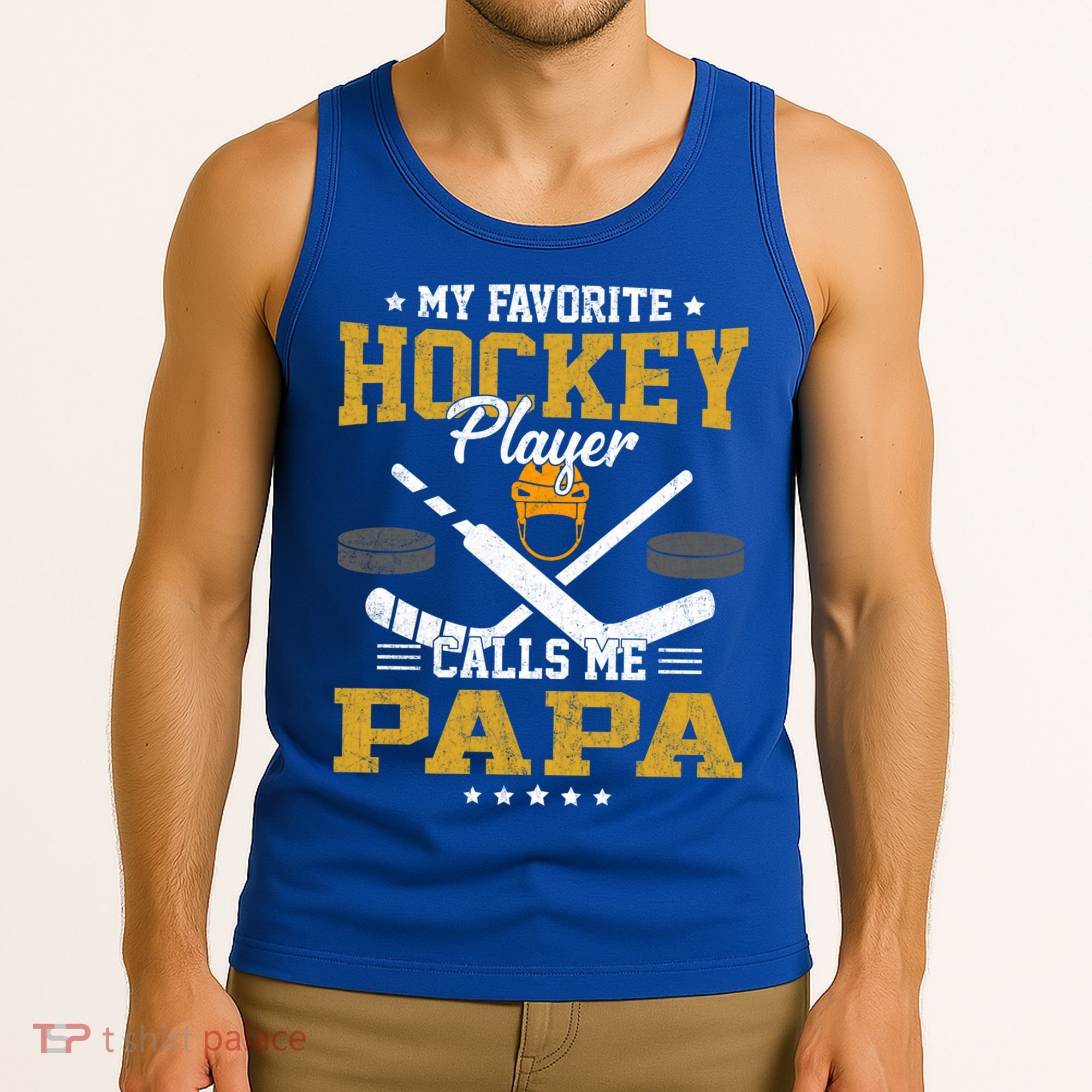 My Favorite Hockey Player Calls Me Papa Gift Tank Top