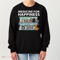 Medicine For Happiness Funny Cat Lover Women's Sweatshirt thumb 0