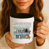 Medicine For Happiness Funny Cat Lover Coffee Mug thumb 3