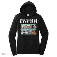 Medicine For Happiness Funny Cat Lover Women's Hoodie thumb 0