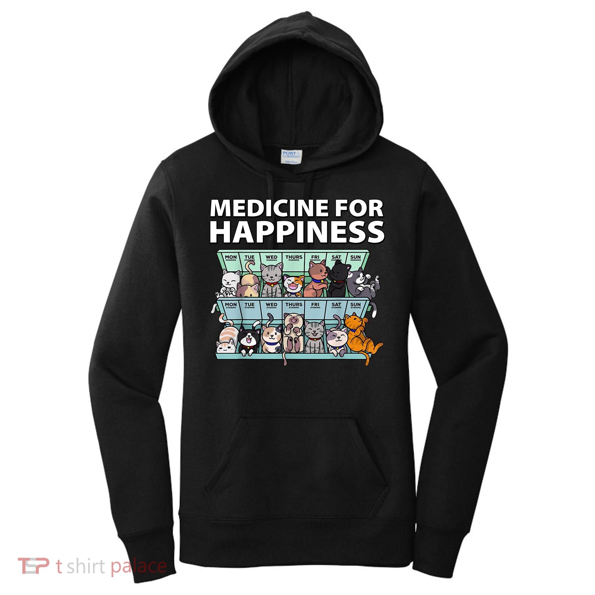 Medicine For Happiness Funny Cat Lover Women's Hoodie