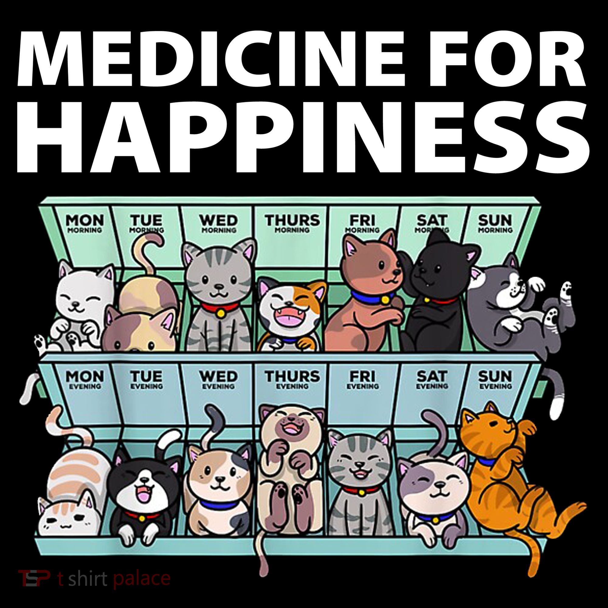 Medicine For Happiness Funny Cat Lover Women's Hoodie