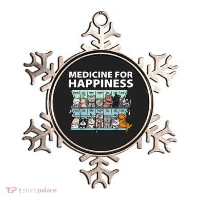 Medicine For Happiness Funny Cat Lover Ornament
