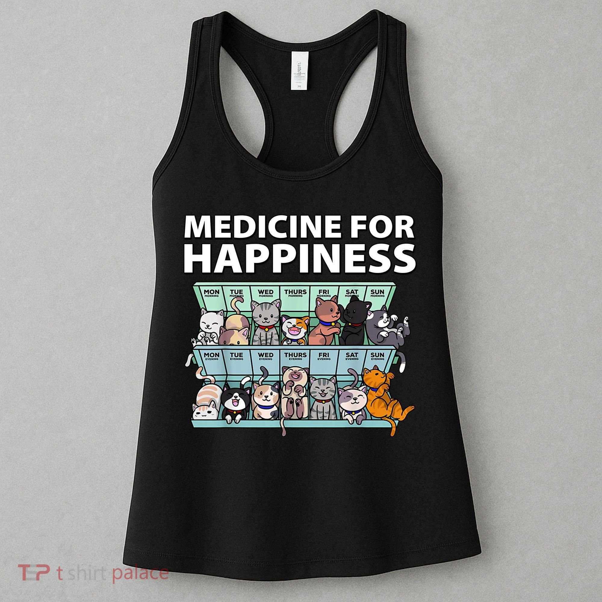 Medicine For Happiness Funny Cat Lover Women's Tank Top