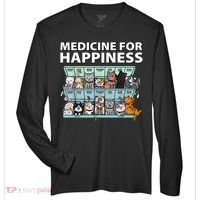 Medicine For Happiness Funny Cat Lover Zone Performance Long-Sleeve T-Shirt thumb 0