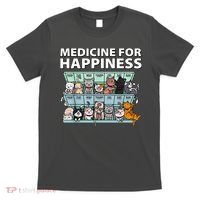 Medicine For Happiness Funny Cat Lover T-Shirt thumb 0