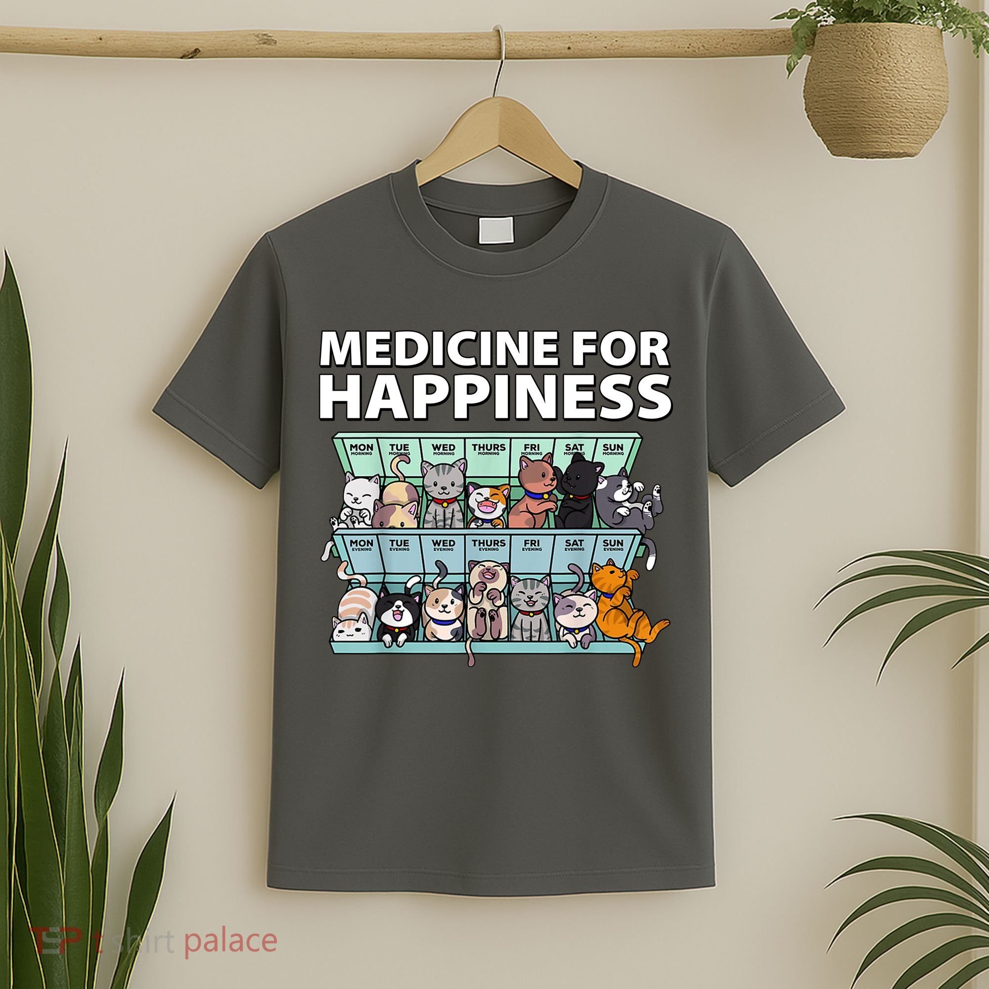 Medicine For Happiness Funny Cat Lover T-Shirt