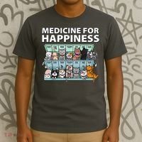 Medicine For Happiness Funny Cat Lover T-Shirt thumb 3