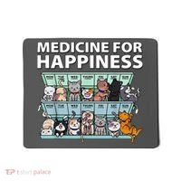 Medicine For Happiness Funny Cat Lover Mousepad thumb 0