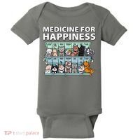 Medicine For Happiness Funny Cat Lover Baby Bodysuit thumb 0