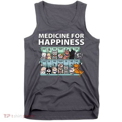 Medicine For Happiness Funny Cat Lover Tank Top